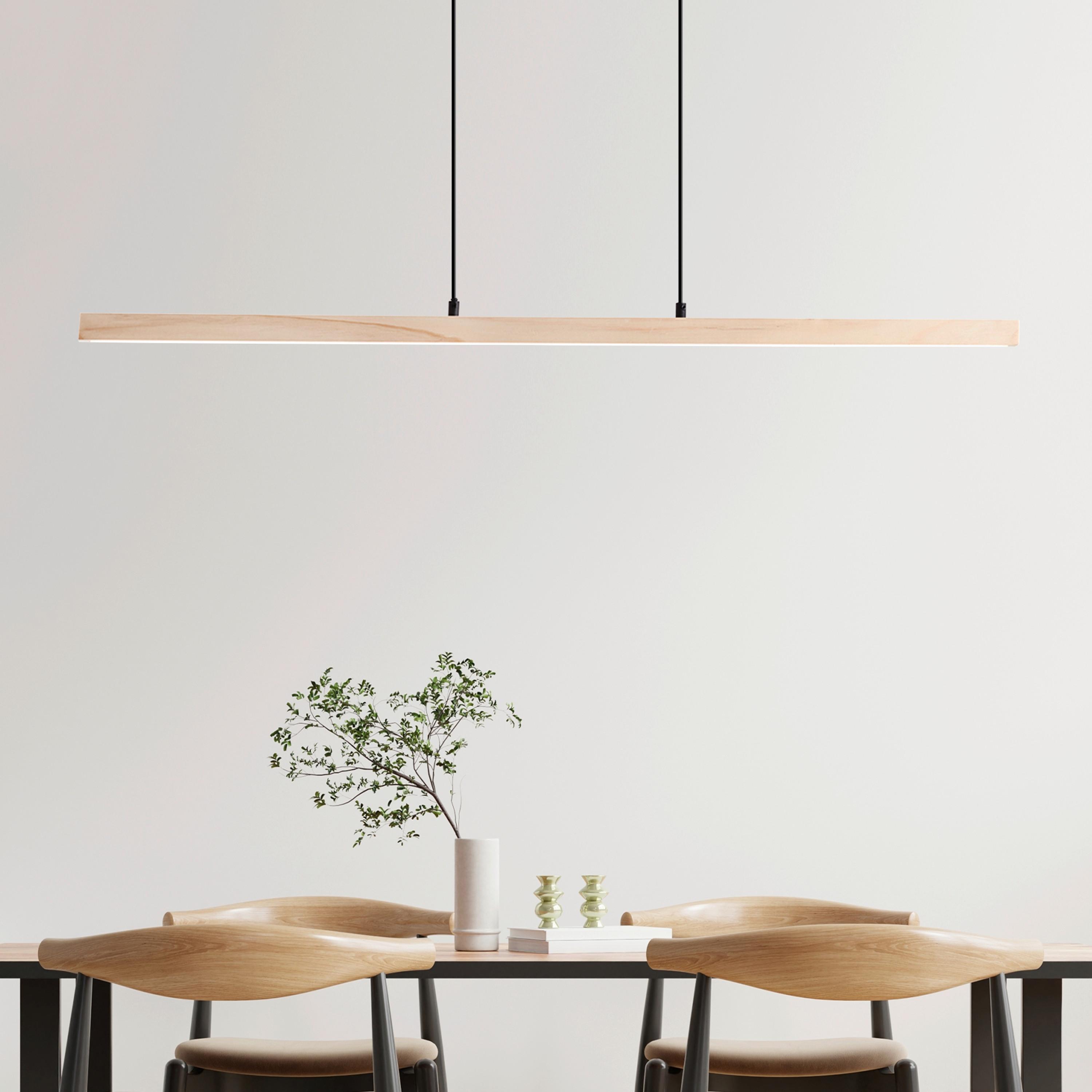 Led-hängeleuchte G99072/76 Arion - Schwarz/Kieferfarben, Design, Holz/Kunststoff (103/6/150cm) - Brilliant