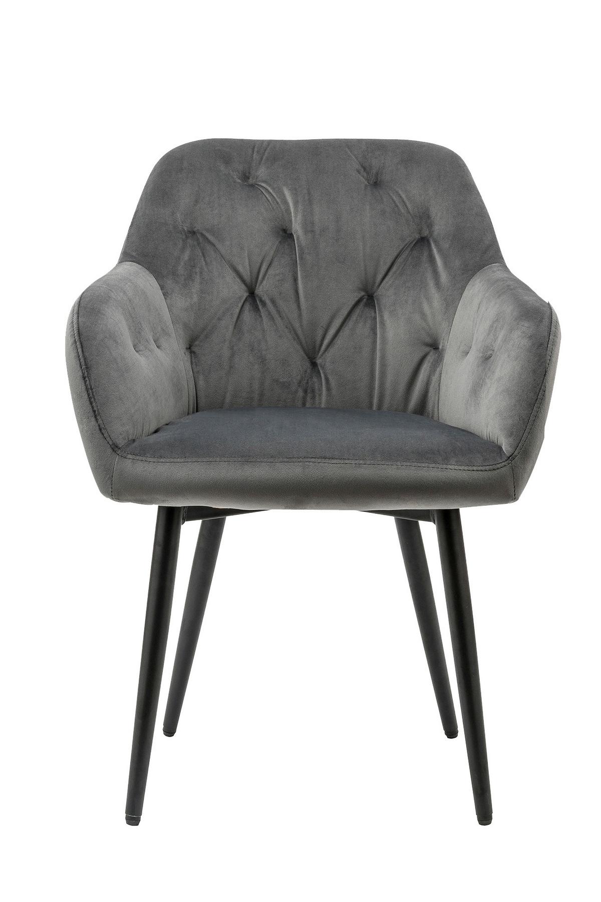 Armlehnstuhl Grau B: 61 Cm - Schwarz/Grau, MODERN, Textil/Metall (61/85/45cm) - Livetastic