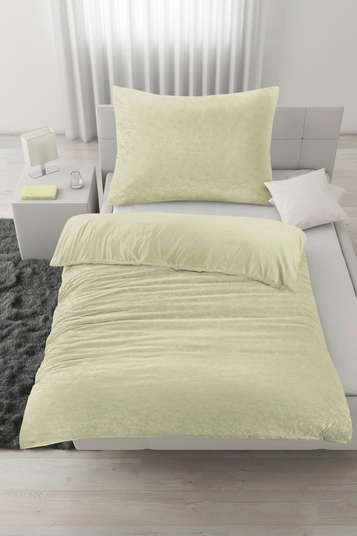 POVLEČENÍ Blume, 70X90/140X200 cm - mátově zelená, Konvenční, textil (140/200cm) - Mömax