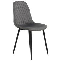 Schalenstuhl Mira Grau Samt Gepolstert - Schwarz/Grau, Basics, Textil/Metall (44/89/53,5cm) - MID.YOU