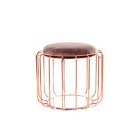 Beistelltisch/pouf 2 In 1 Comfortable Rosé/dunkelviolett - Violett/Kupferfarben, Basics, Glas/Holzwerkstoff (50/50/45cm) - Kayoom