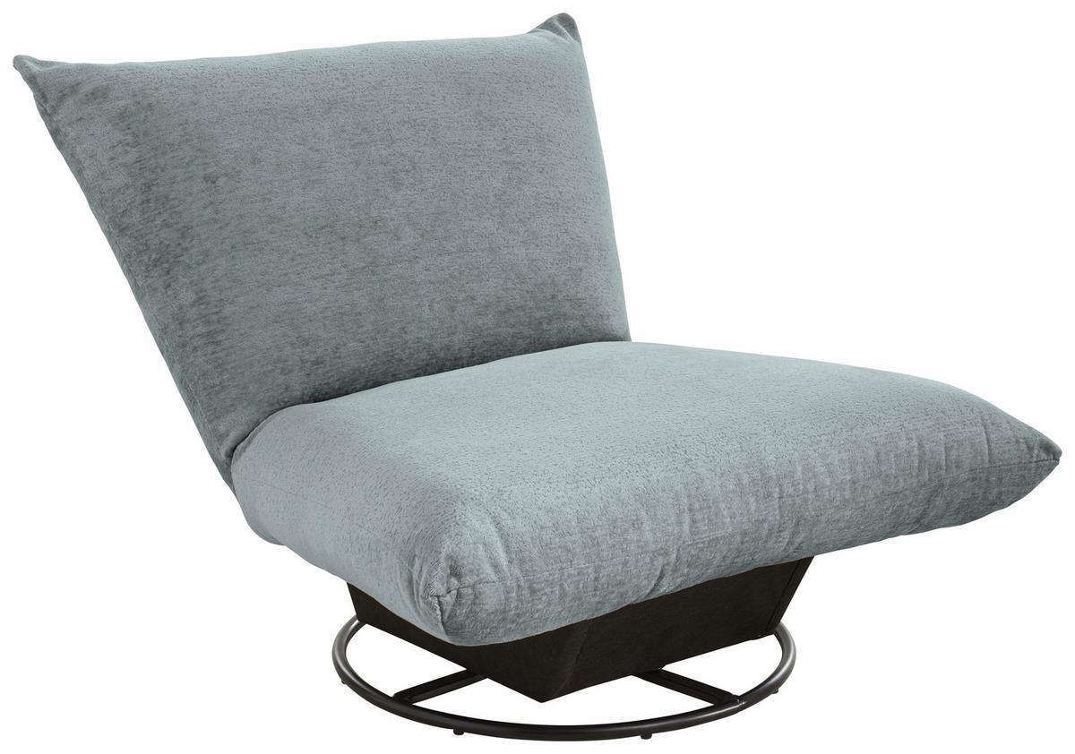 Relaxsessel Cremona Hellblau B: 100 cm - Schwarz/Hellblau, Design, Textil (100/78/96cm) - Livetastic