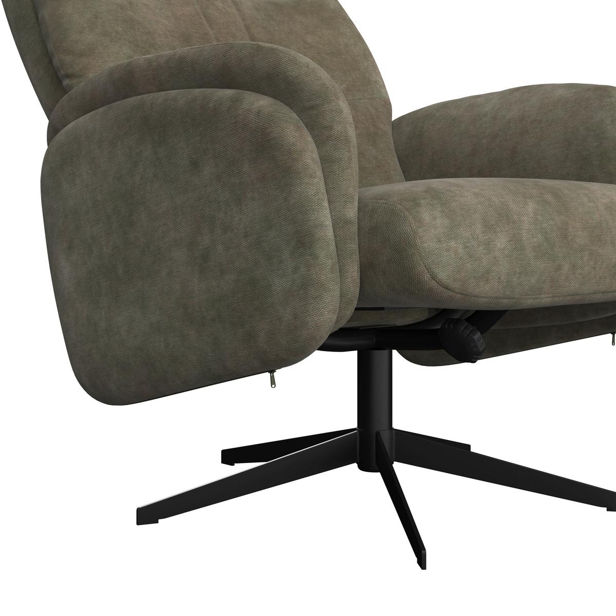 Relaxsessel Star grün, 360° drehbar - Schwarz/Grün, MODERN, Textil/Metall (72/107/86cm) - James Wood