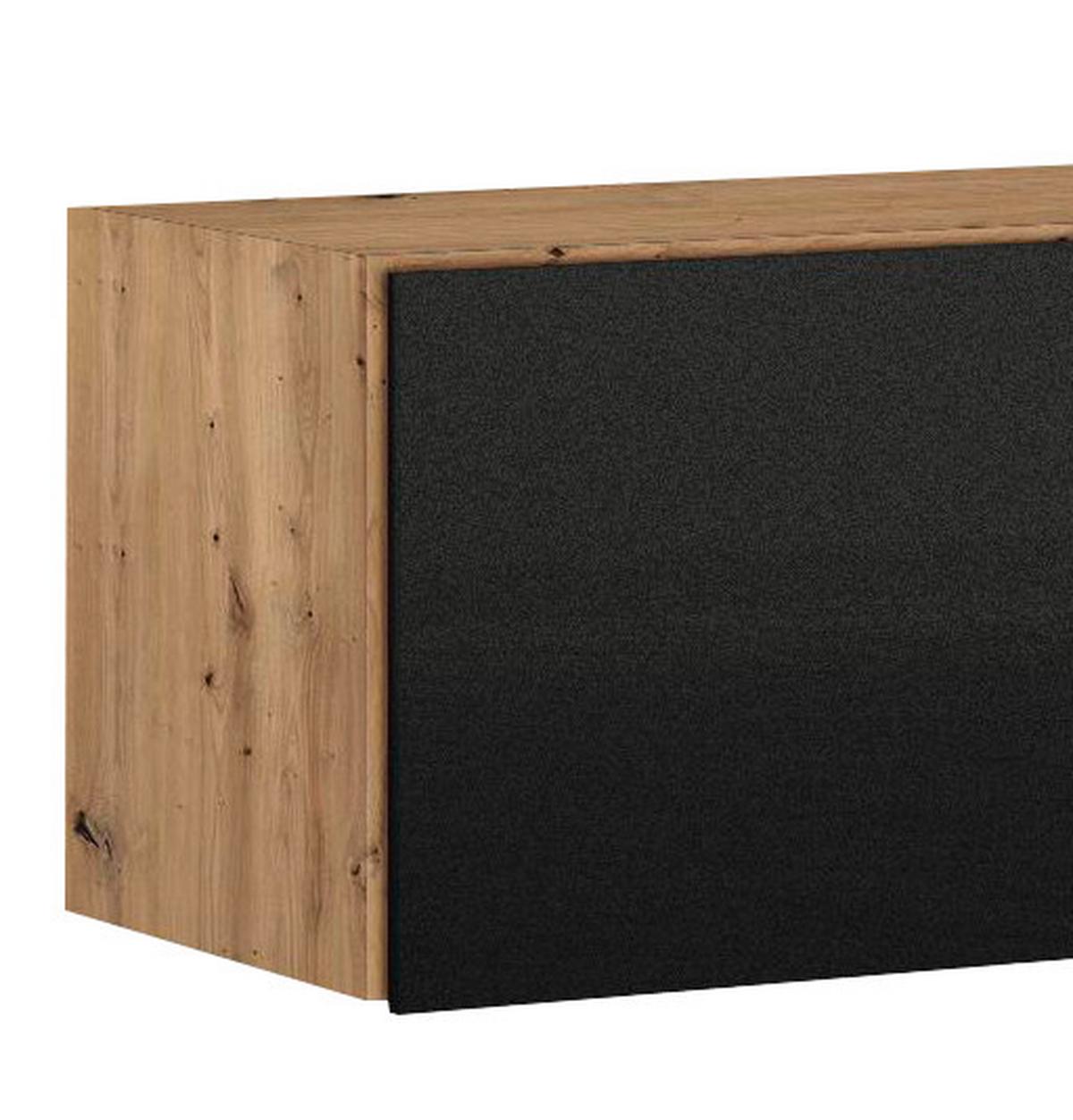 Felsőszekrény Celle Extra - Artisan tölgy/sötétszürke, Design, faalapú anyag (136/39/54cm)