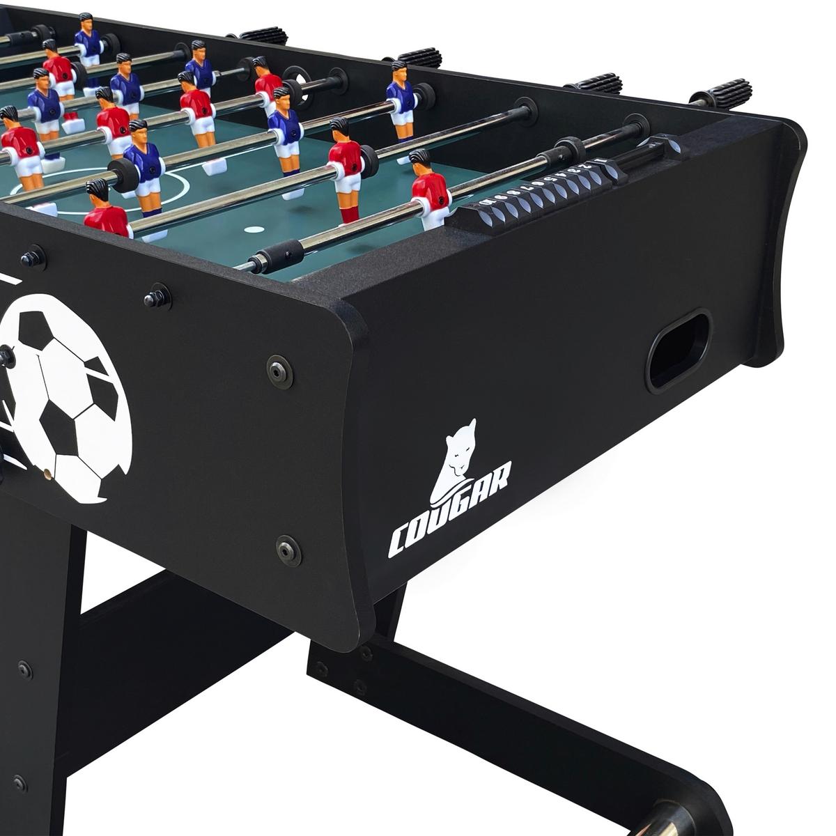 Tischfußball Holz Schwarz 2 Bälle, klappbar - Schwarz, KONVENTIONELL, Holz (61/81/122cm) - Ambia Garden