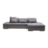 Rohová sedačka SANFINO, pravá, grafitová / sivá - sivá/grafitová, Konventionell, kov/drevo (305/79-96/199cm) - Premium Living