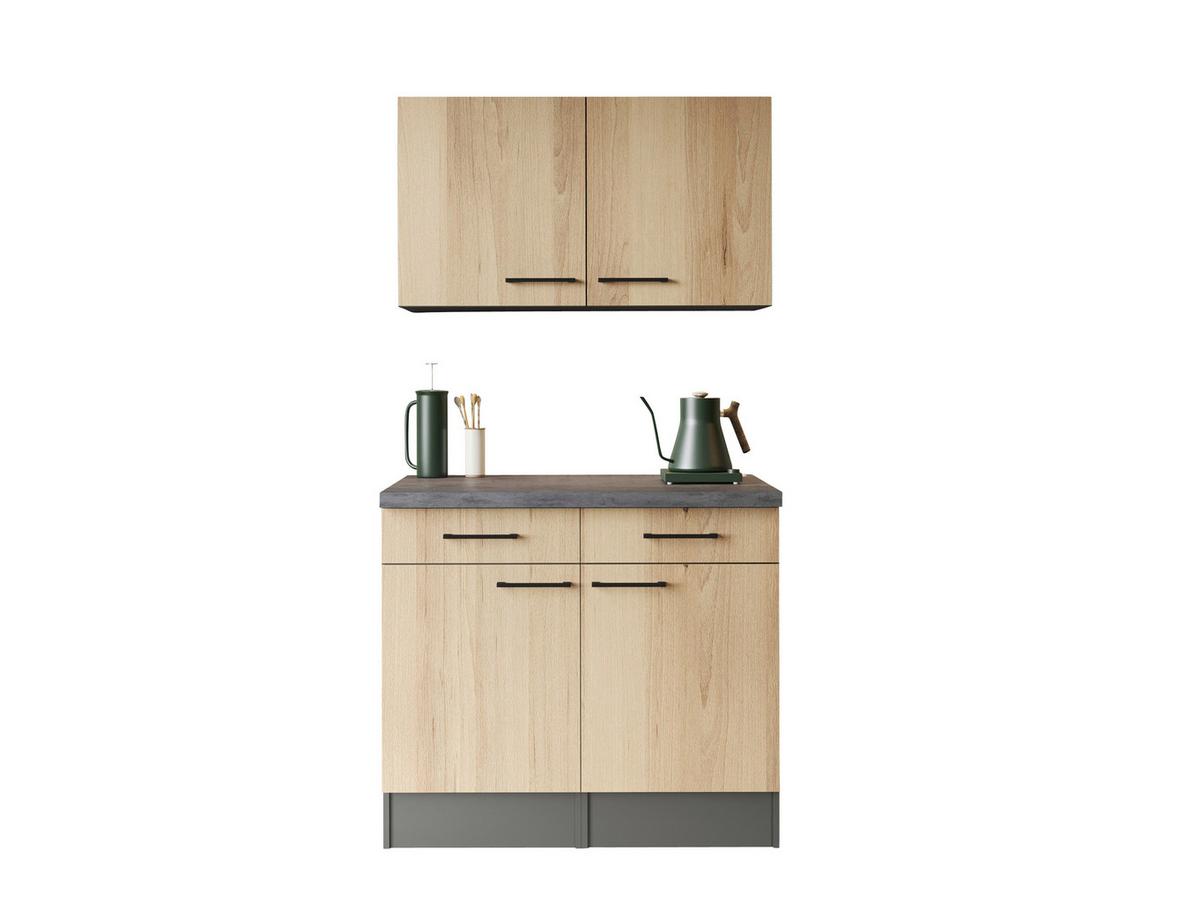 BUFFET Oliver, Grau Artisan B: 100 cm - Eiche Artisan/Grau, Trend, Holzwerkstoff (100/200/60cm) - Respekta