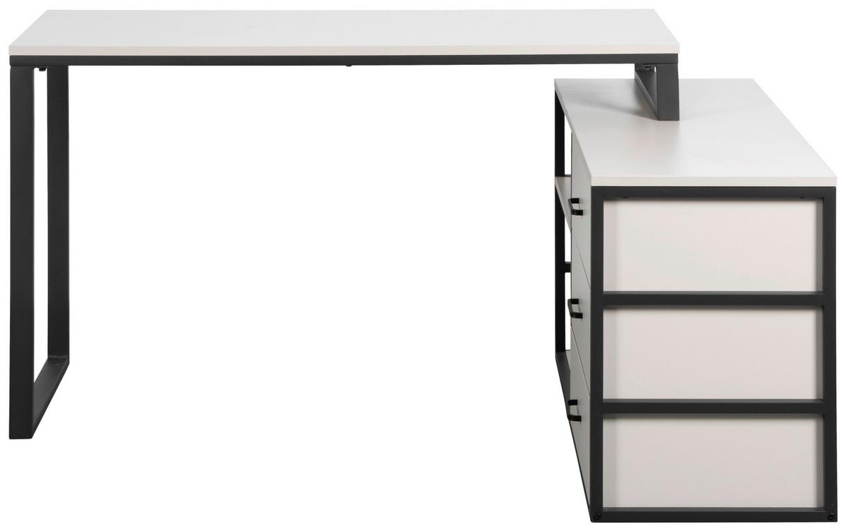 Eckschreibtisch Flux Schwarz/Kaschmir L: 140 cm - Kaschmir/Schwarz, MODERN, Holzwerkstoff/Metall (140/100/75cm) - Livetastic