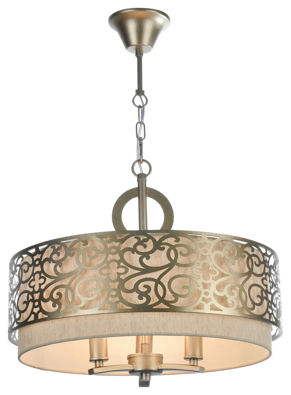 Pendelleuchte Venera - Messingfarben, Basics, Textil/Metall (46,4/39/46,4cm) - MAYTONI