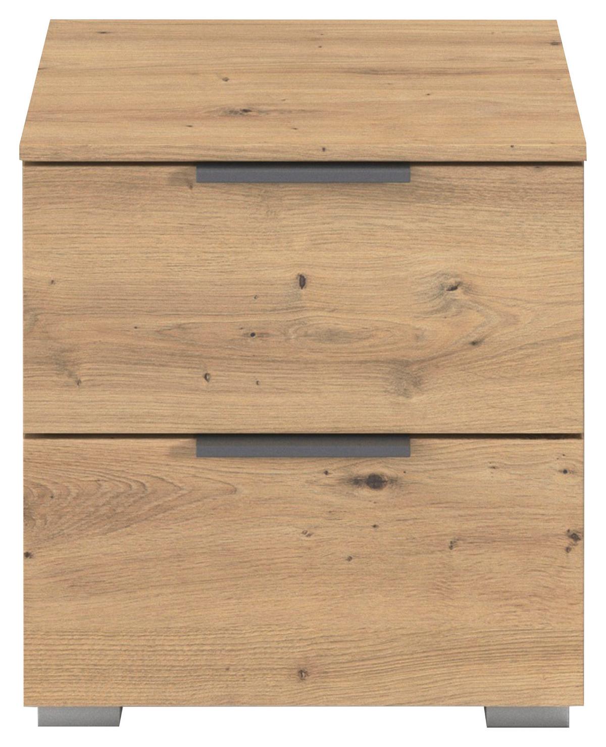 Nachtkästchen Alabama Eiche Artisan Dekor B: 40cm - Alufarben/Eiche Artisan, MODERN, Holzwerkstoff (40/42/42cm) - Rauch Möbel