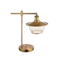 Tischlampe Bronzerfarben mit Schalter - Klar/Bronzefarben, KONVENTIONELL, Glas/Metall (37/22/42cm) - Globo