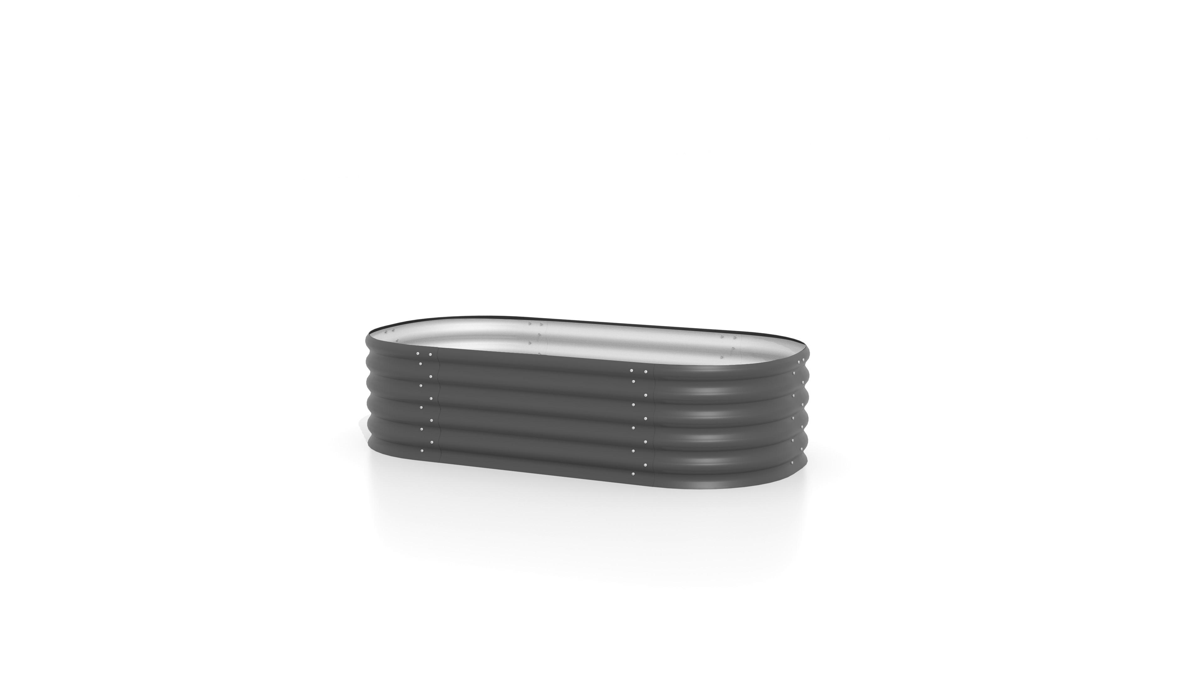 Hochbeet Vita 82,1x40,1x162,1 Oval, Anthrazit - Anthrazit, Basics, Metall (82,1/40,1/162,1cm)