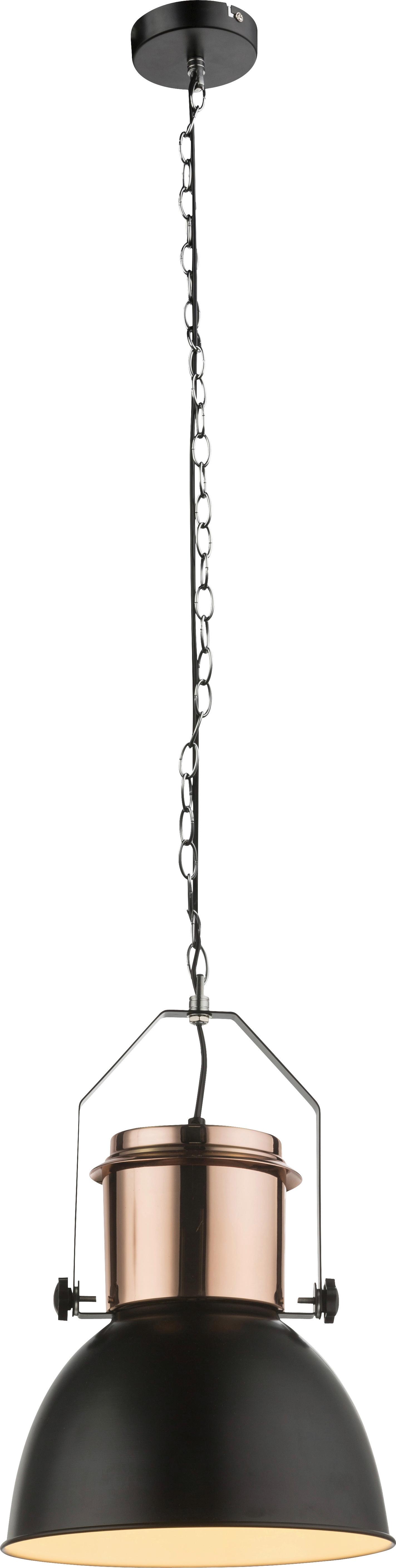 Hängeleuchte H: 120 cm 1-Flammig, Industriallook - Schwarz/Kupferfarben, MODERN, Metall (27/120cm)