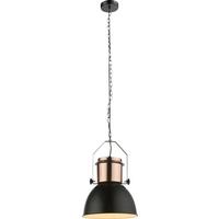 Hängeleuchte H: 120 cm 1-Flammig, Industriallook - Schwarz/Kupferfarben, MODERN, Metall (27/120cm)