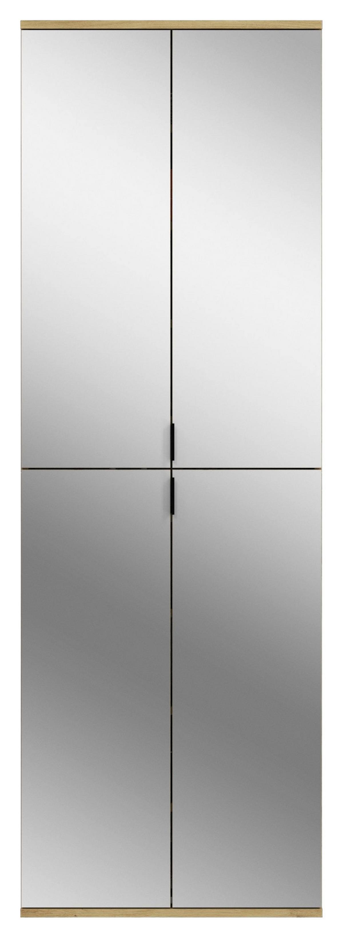 Garderobenschrank Projekt X Eiche Artisan B: 183 Cm - KONVENTIONELL, Glas/Holzwerkstoff (183/193/34cm) - MID.YOU