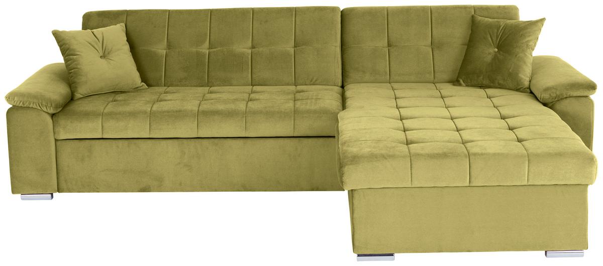 Ecksofa mit Schlaffunktion Keaton + Bettkasten, Senfgelb - Gelb, Basics, Textil (263/169cm) - Livetastic