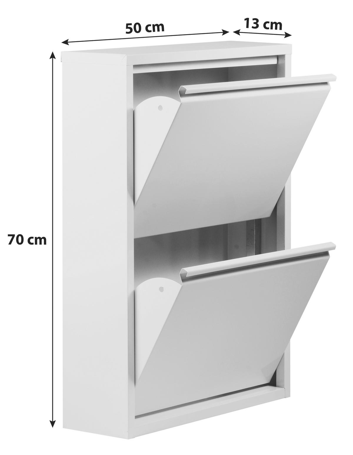 Schuhkipper Casa Weiß 2 Klappen B: 50 Cm - Basics, Metall (50/70/13cm)