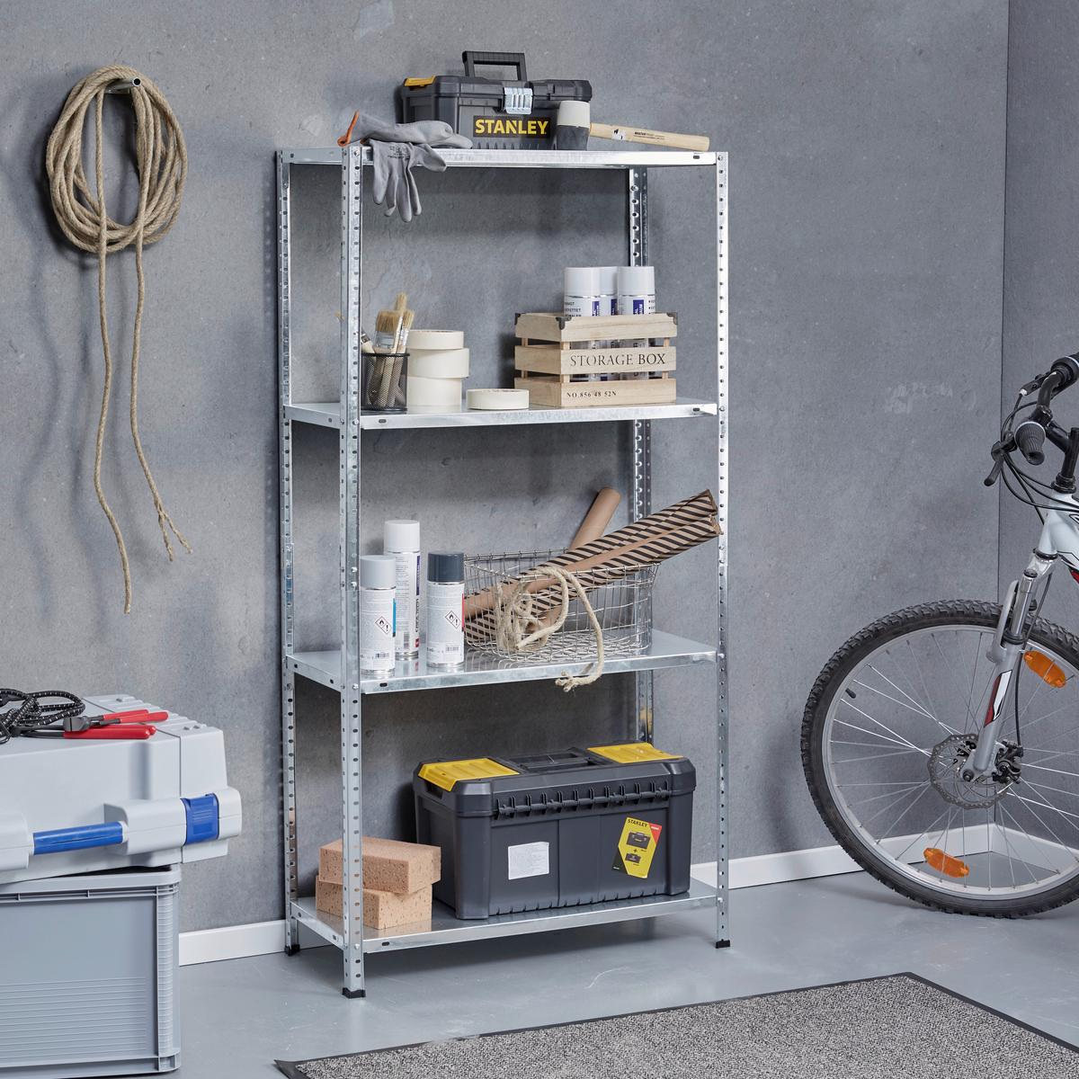 Schraubregal Carbonstahl 75x150x30 cm 40kg/Boden - Silberfarben, MODERN, Metall (75/150/30cm) - Homezone