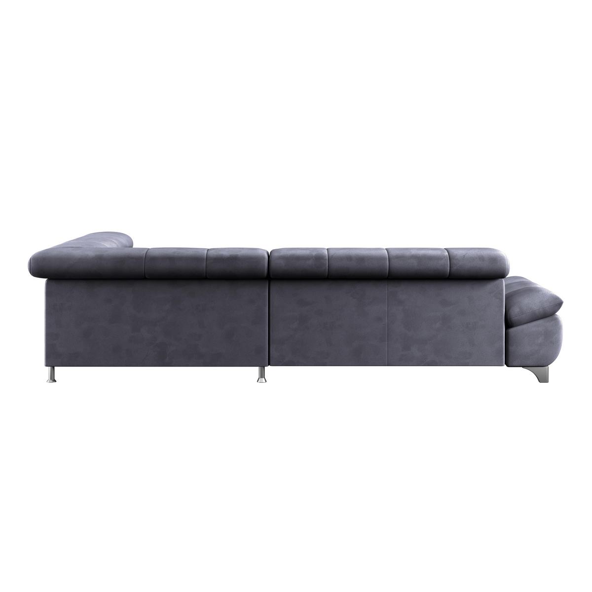 Ecksofa Gemini Dunkelblau, B: 312cm - Chromfarben/Dunkelblau, KONVENTIONELL, Textil (312/234cm)