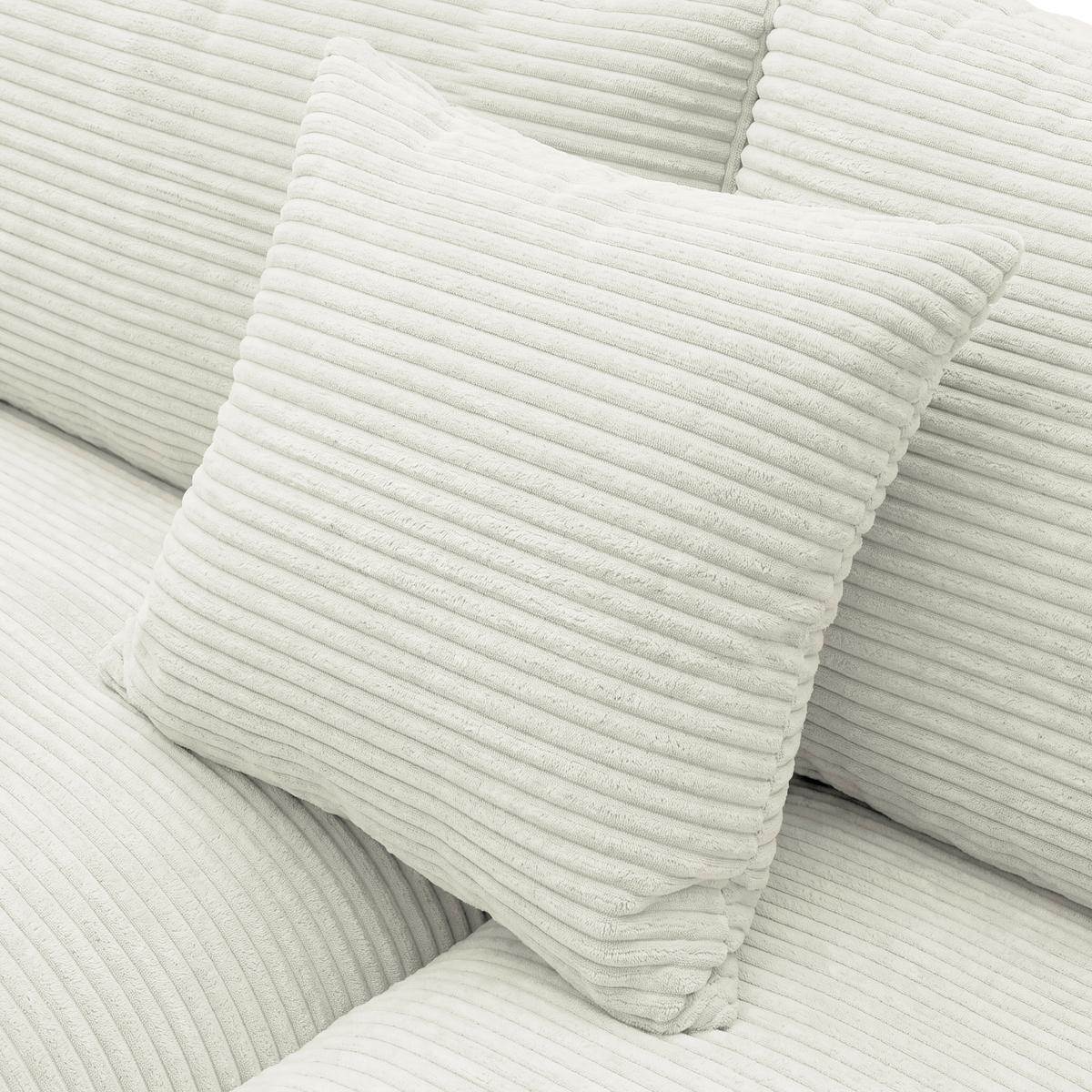 Rohová sedačka PEDRO, levá, krémový manšestr - černá/krémová, Moderní, textil/plast (190/300cm) - Mömax