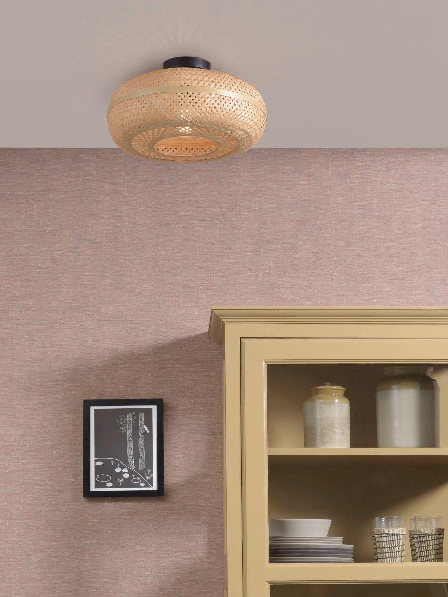 Deckenleuchte Palawan Naturfarebn B: 40 Cm - Naturfarben, Trend, Holz (40/40/17cm) - Good & Mojo