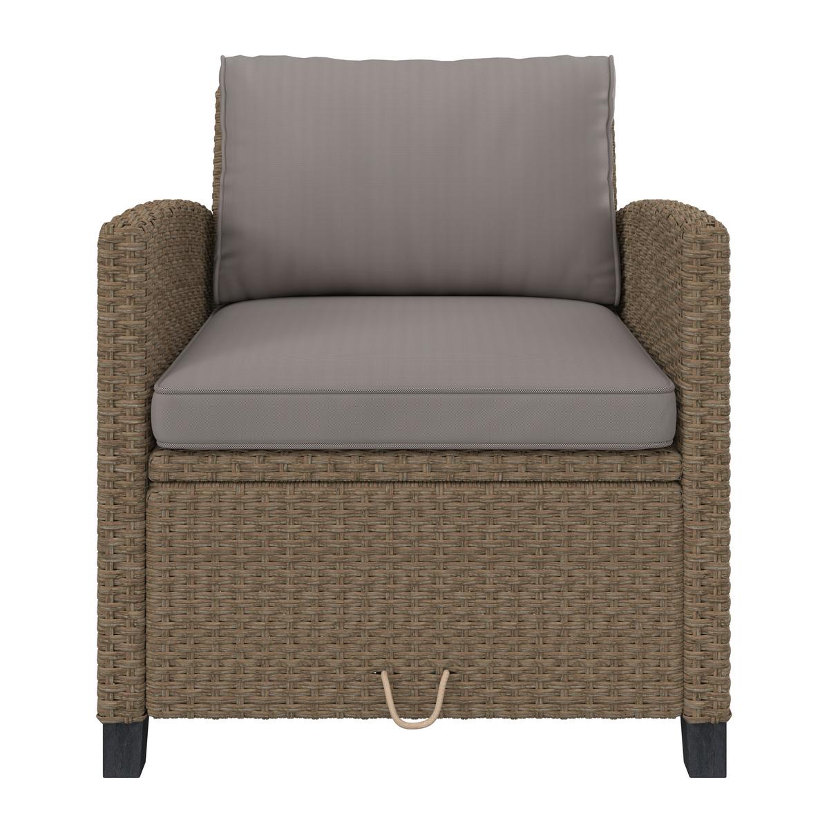 Lounge-garnitúra Porto-Multi - világosbarna/szürke, Modern, műanyag/textil (237/190/73.5cm) - Beldano