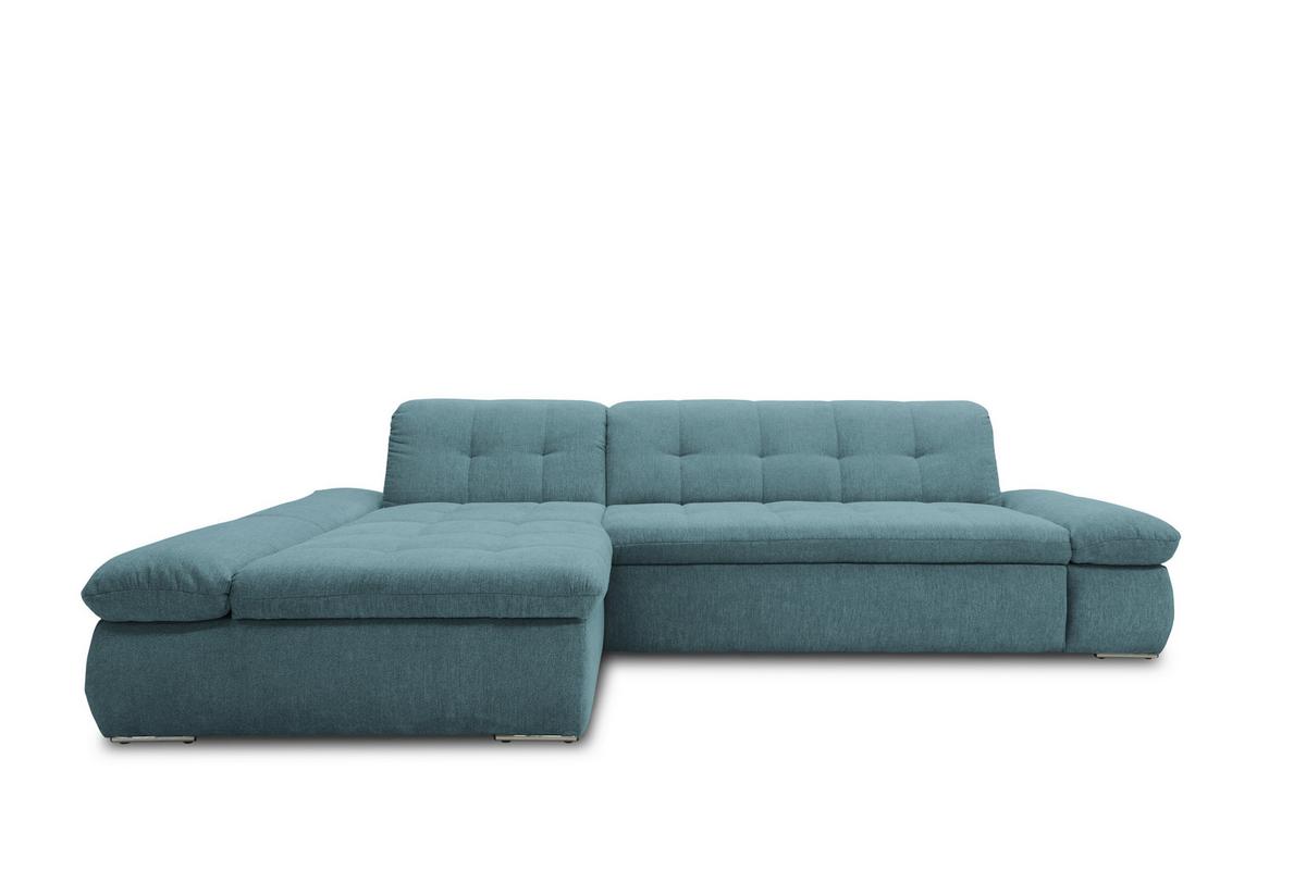 Ecksofa mit Schlaffunktion Moric Petrol Mikrofaser - Chromfarben/Petrol, KONVENTIONELL, Textil (172/300cm) - MID.YOU