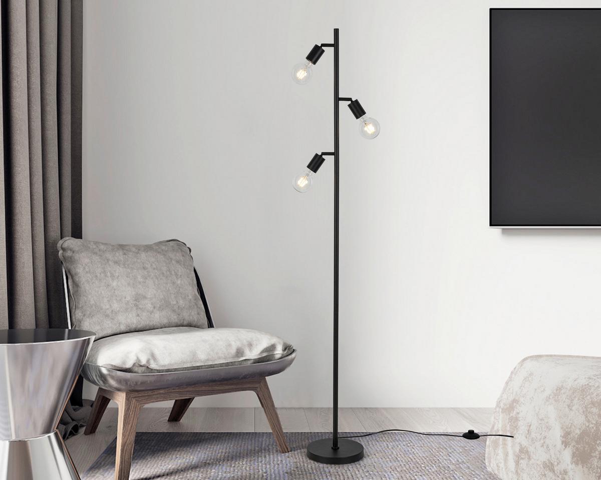 STOJACÍ LAMPA STEFAN - černá, Basics, kov/plast (22cm) - Mömax