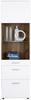 Vitrine Avensis New B: 60 cm inkl. Led Eiche Dekor/Weiß - Eichefarben/Schwarz, KONVENTIONELL, Glas/Holzwerkstoff (60/205,7/37,1cm) - Luca Bessoni