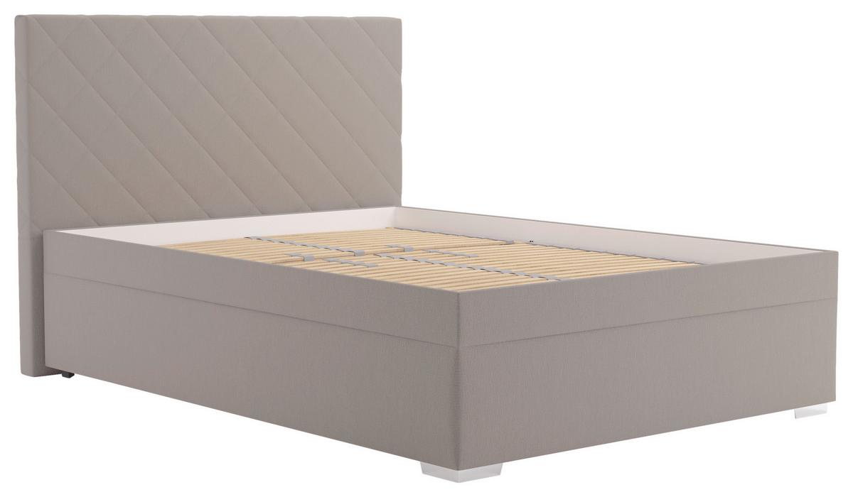 Čalúnená posteľ KLARA 140/200cm,cappuccino - cappuccino/chrómová, Modern, drevo/textil (140/200cm)