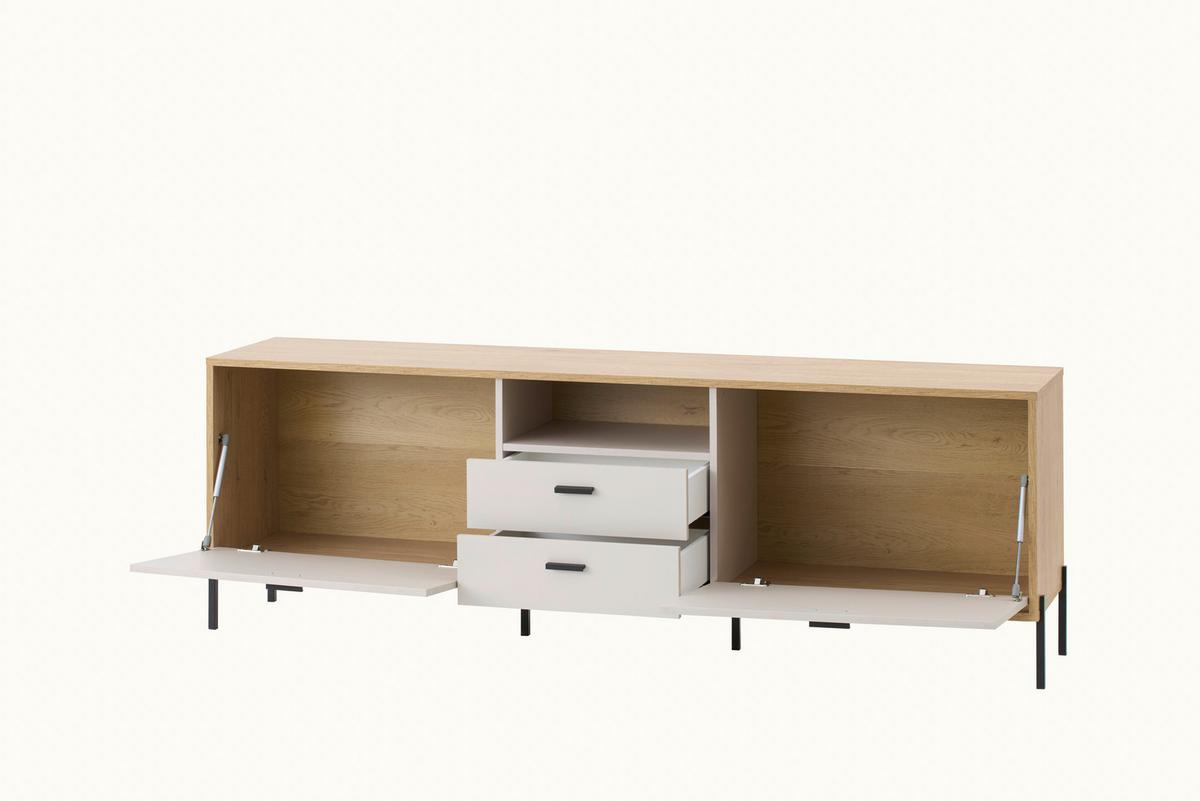 Lowboard Fredericia Eichefarben Kaschmir B: 196 cm - Kaschmir/Eichefarben, Design, Holzwerkstoff (196/65/40cm) - MID.YOU
