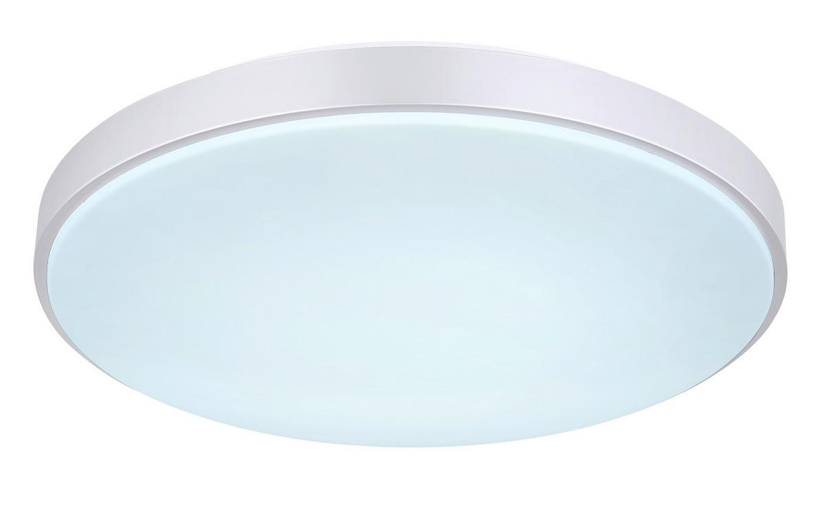 Led-deckenleuchte Ø 41 Cm Mit Farbtemperaturwechsler - Silberfarben/Opal, Basics, Kunststoff/Metall (41/6cm) - Globo