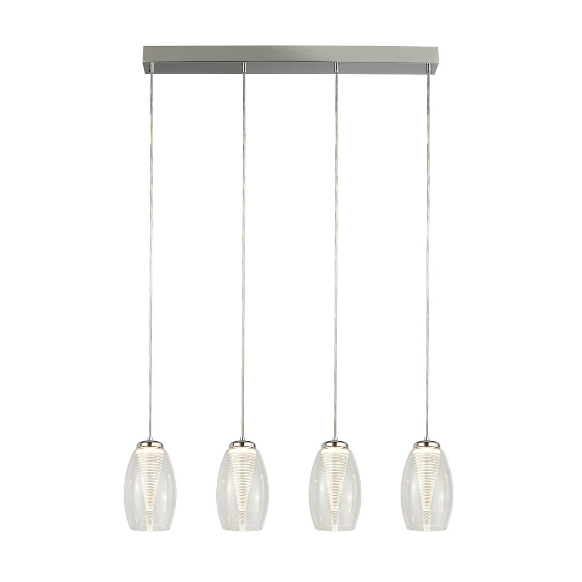 LED-Hängeleuchte Cyclone 97292-4cl - Chromfarben, Design, Glas/Kunststoff (76/12/150cm)