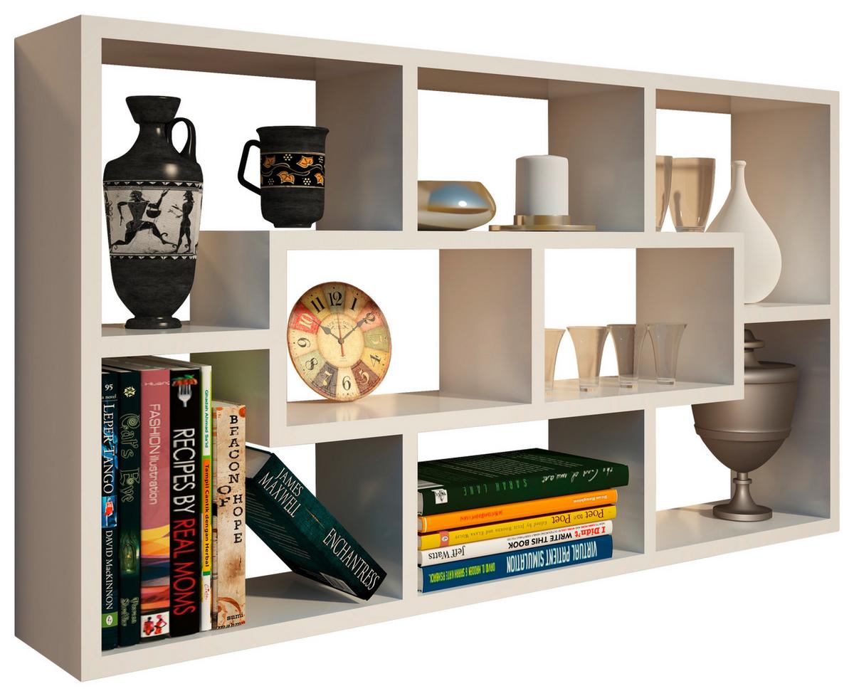 Falipolc Twist - fehér, Basics, faalapú anyag (90/50/15cm)