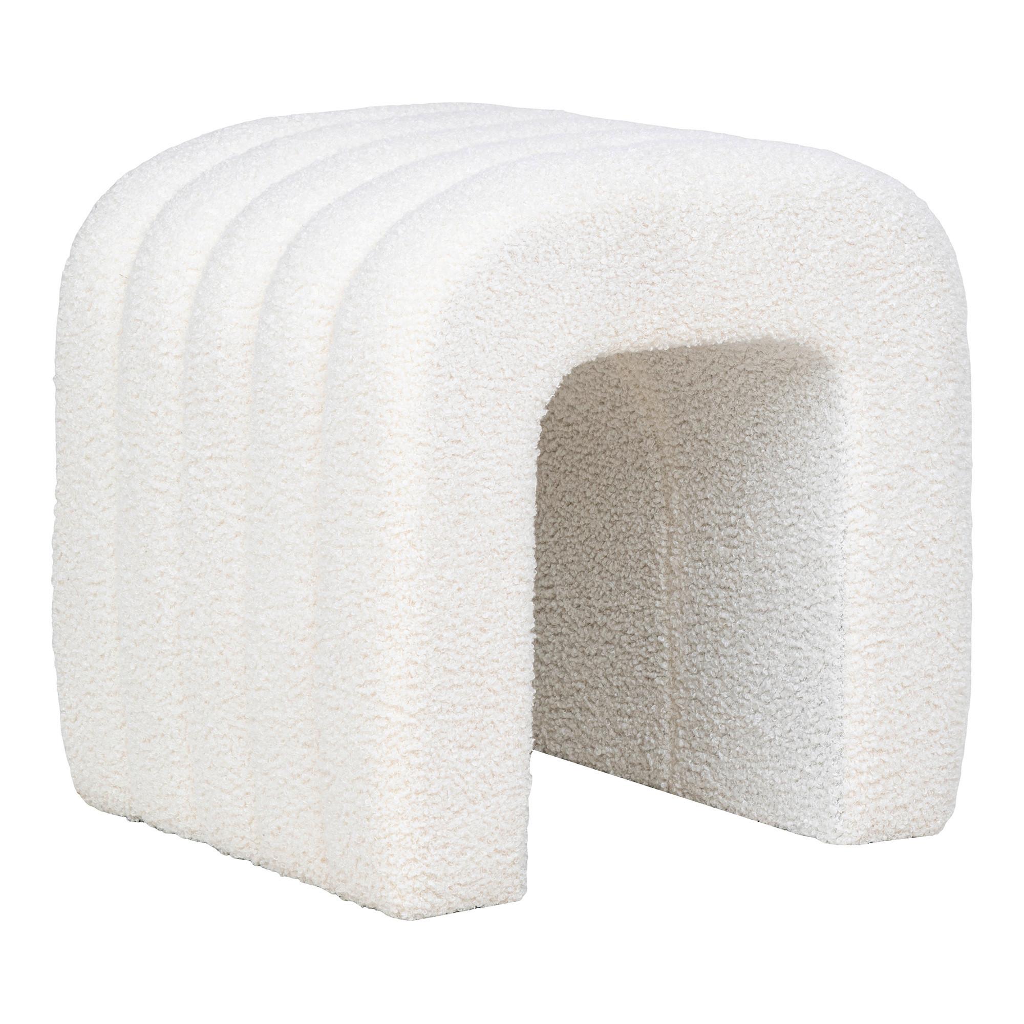 HOCKER Colma Weiß B: 41 cm - Weiß, Design, Holz/Kunststoff (41/36.5/35cm)