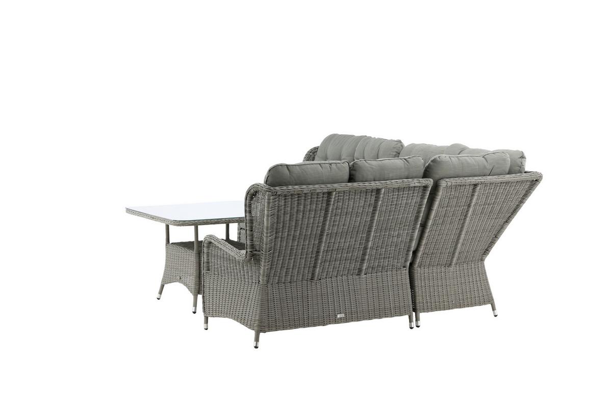 Loungegarnitur Washington - Grau, KONVENTIONELL, Kunststoff/Textil - Gardenson