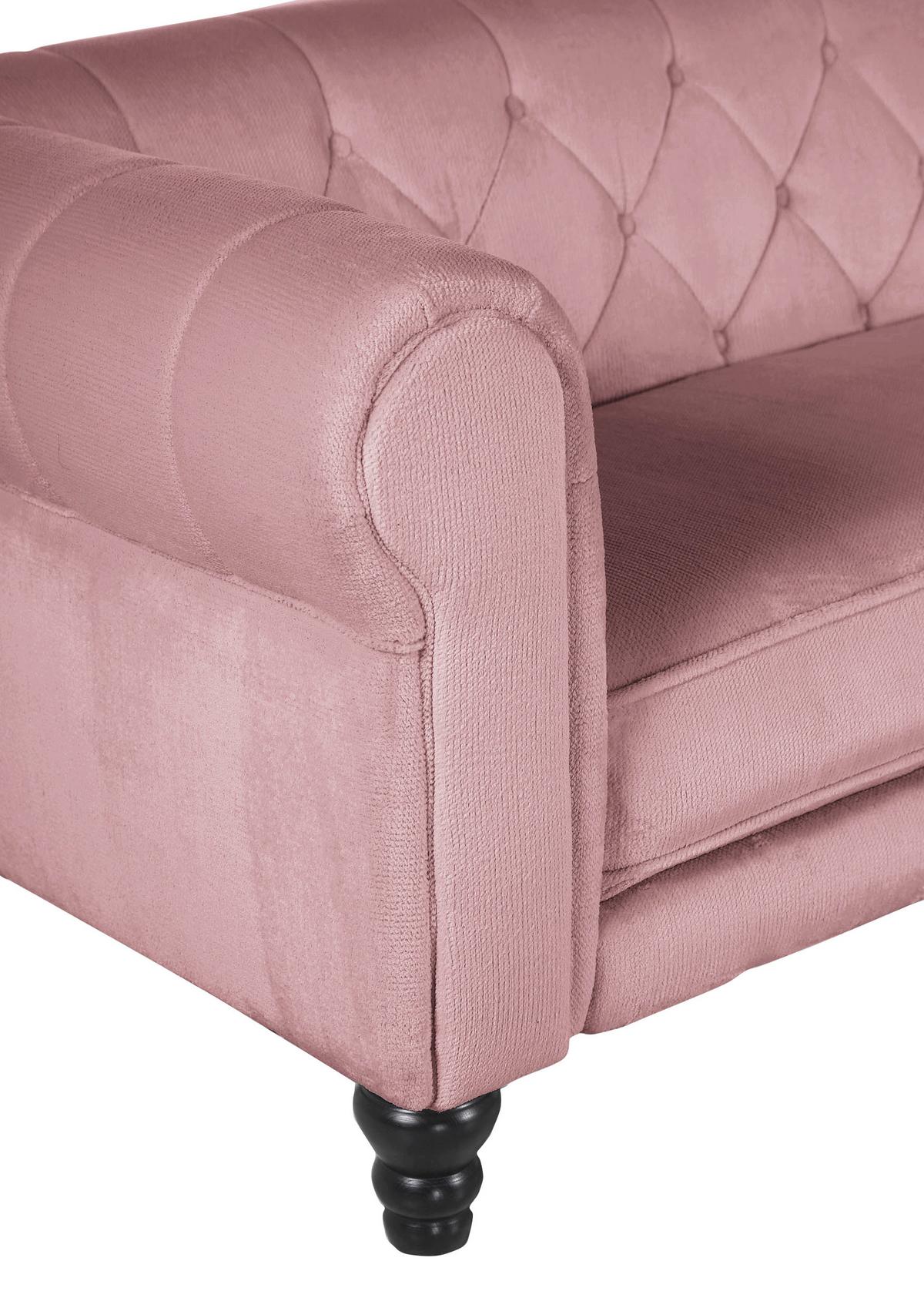 Ecksofa Jonte Rosa S: 260x160 cm - Dunkelbraun/Rosa, Design, Textil (260/160cm) - MID.YOU