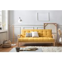 Schlafsofa Naturfarben/senfgelbb: 190 Cm - Senfgelb/Naturfarben, MODERN, Holz/Textil (190/81/85cm) - Livetastic