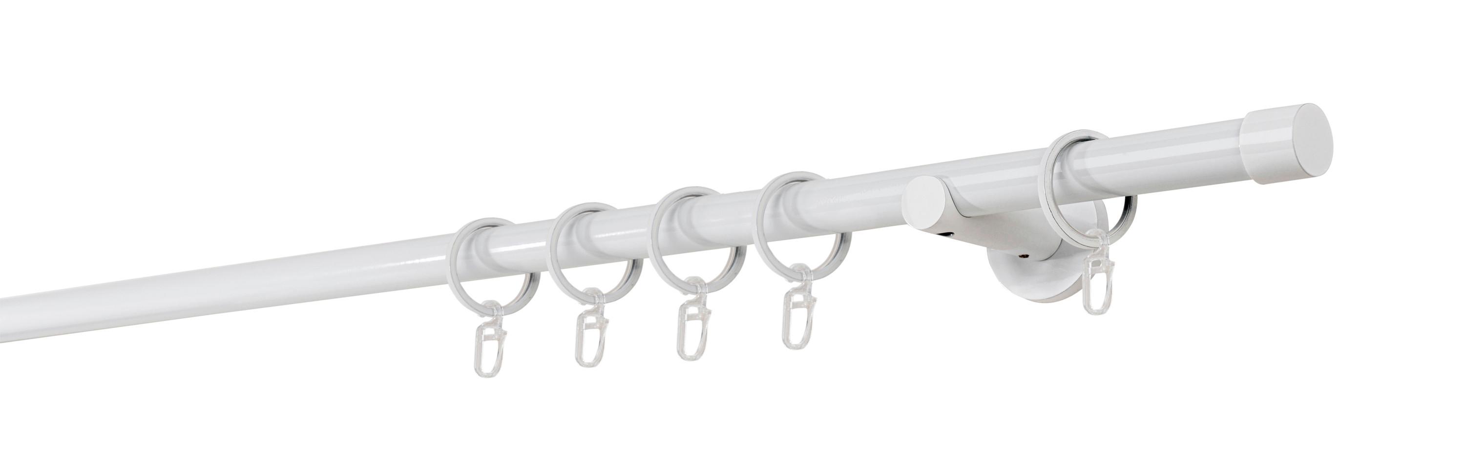 Rundstangengarnitur Weiß L: 100 cm - Weiß, Basics, Metall (100cm)