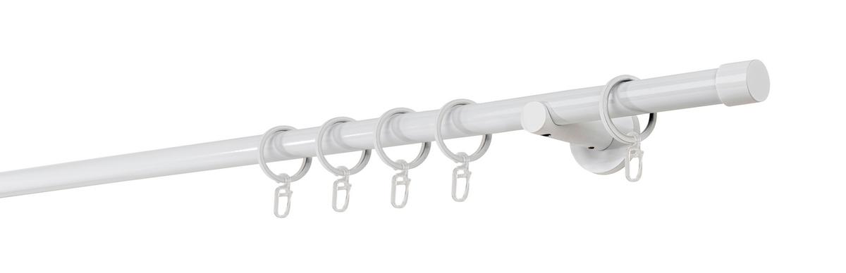 Rundstangengarnitur Weiß L: 250 cm - Weiß, Basics, Metall (250cm)