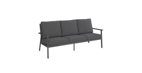 Loungegarnitur Genua - Anthrazit/Schwarz, MODERN, Glas/Textil - Beldano