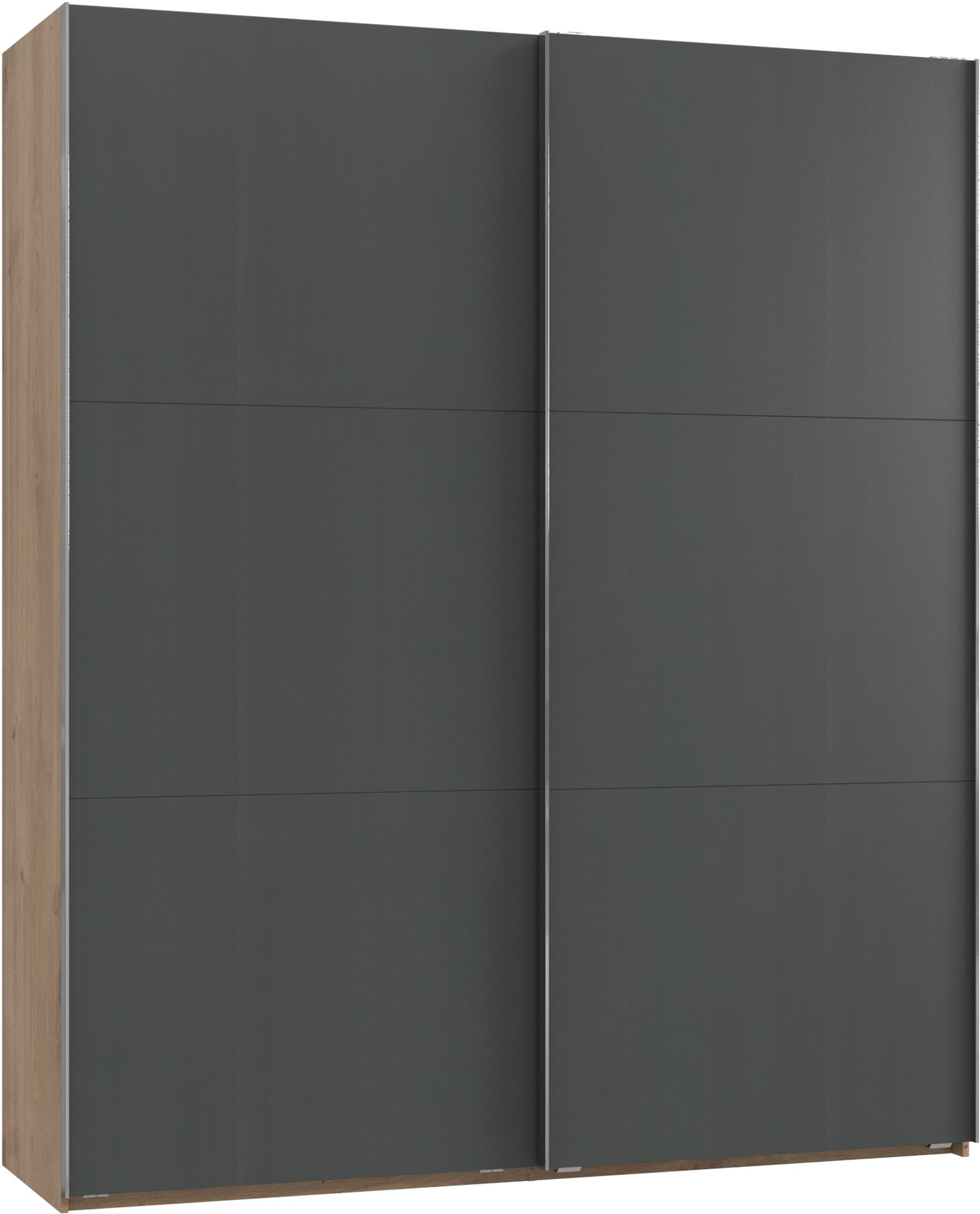 Schwebetürenschrank 200cm Level, Eiche Dekor/graphit - Eichefarben/Graphitfarben, MODERN, Holzwerkstoff (200/236/65cm) - MID.YOU
