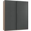 Schwebetürenschrank 200cm Level, Eiche Dekor/graphit - Eichefarben/Graphitfarben, MODERN, Holzwerkstoff (200/236/65cm) - MID.YOU