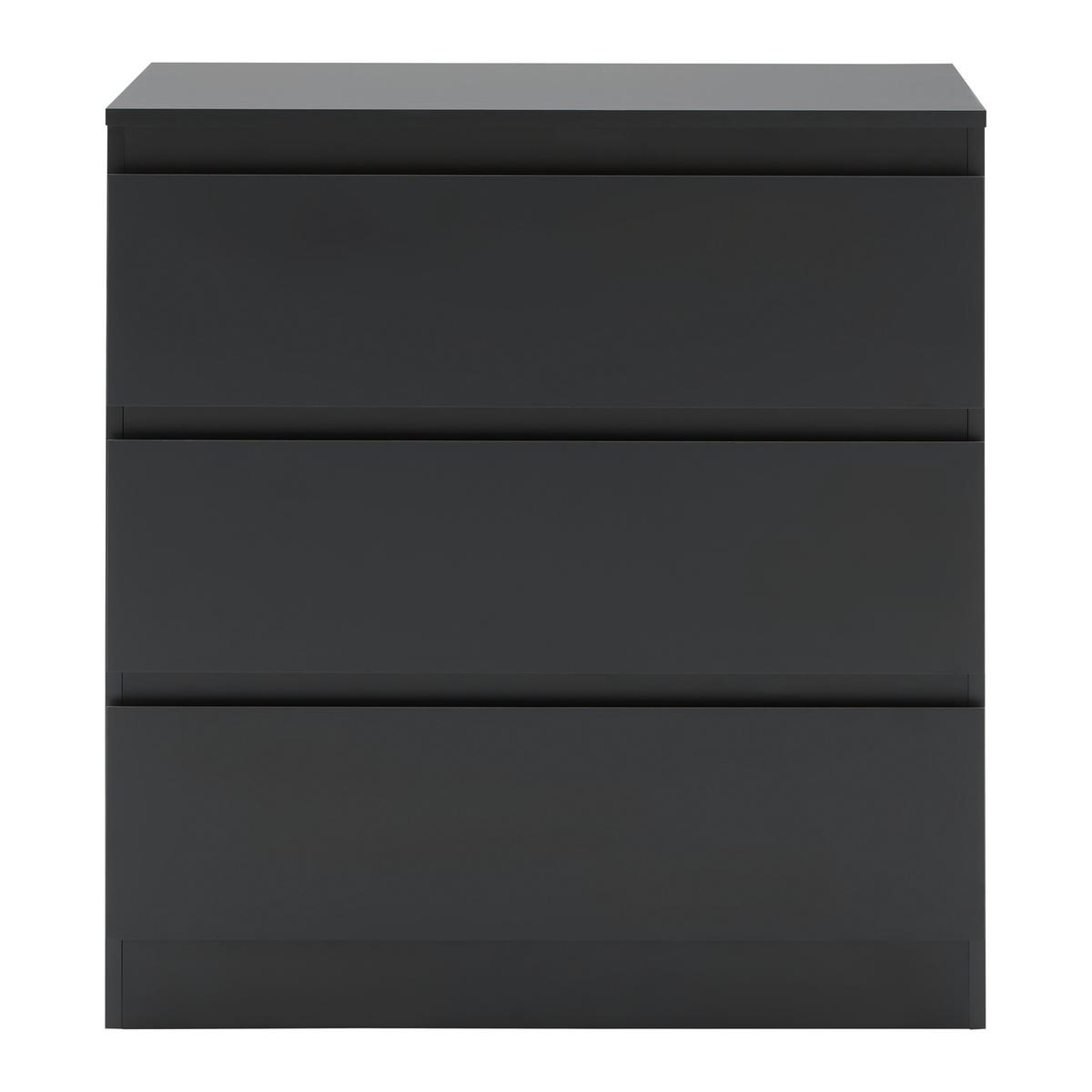 Kommode Mara Anthrazit B: 77 cm - Anthrazit/Schwarz, KONVENTIONELL, Holzwerkstoff (77/80/42cm) - Mömax