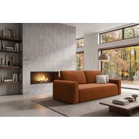 Schlafsofa Piemonte Terracotta B: 240cm - Terracotta/Schwarz, MODERN, Holz/Holzwerkstoff (240/92/103cm) - Livetastic