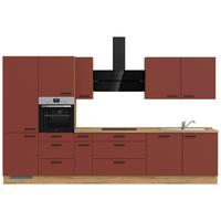 Küchenleerblock Easytouch High-Line, H12 Links - Eichefarben/Rot, MODERN, Holzwerkstoff (360cm) - Nobilia