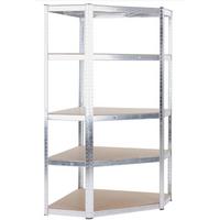 Schwerlastregal Noah -Eck - Silberfarben, Trend, Holzwerkstoff/Metall (90/40/180cm) - Homezone
