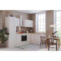 Eckküche Premium mit Geräten 280x172 cm Weiß/Eiche Dekor - Eichefarben/Weiß, ROMANTIK / LANDHAUS, Holzwerkstoff (280/172cm) - Respekta