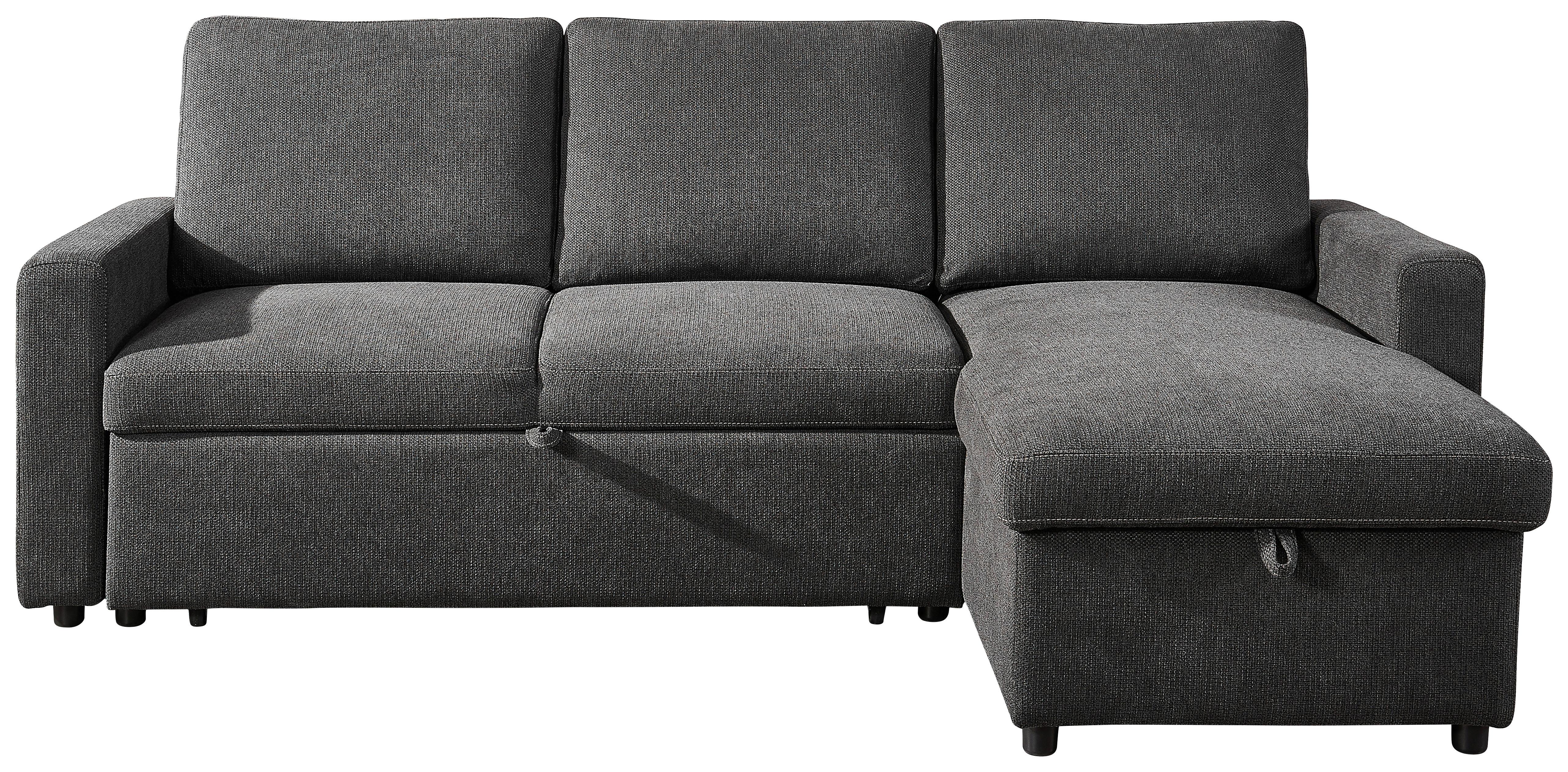 Rohová sedačka SORO, oboustranná, antracitová - černá/antracitová, Basics, kov/dřevo (227/148cm) - Based