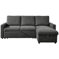 Rohová sedačka SORO, obojstranná, antracitová - čierna/antracitová, Basics, kov/drevo (227/148cm) - Based